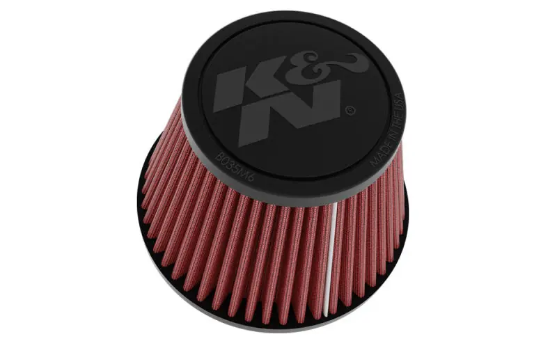 Last Chance K&N Universal Clamp-on Air Filter 2in Flange ID 5-3/16in Base 3-1/2in Top 3-11/16in Height w/ Vent