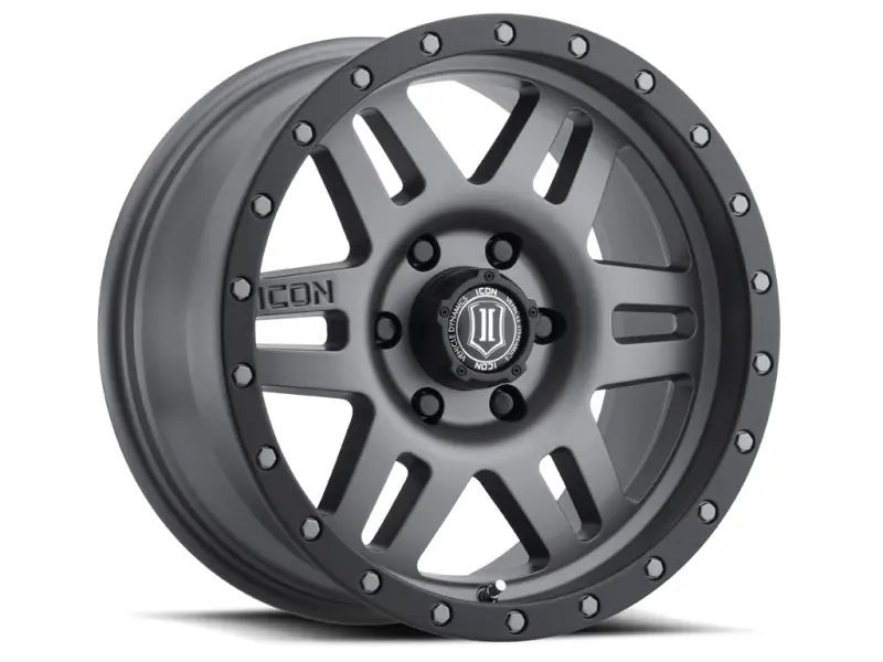 ICON Six Speed 17x8.5 6x135 6mm Offset 5in BS 94mm Bore Titanium Wheel Authentic