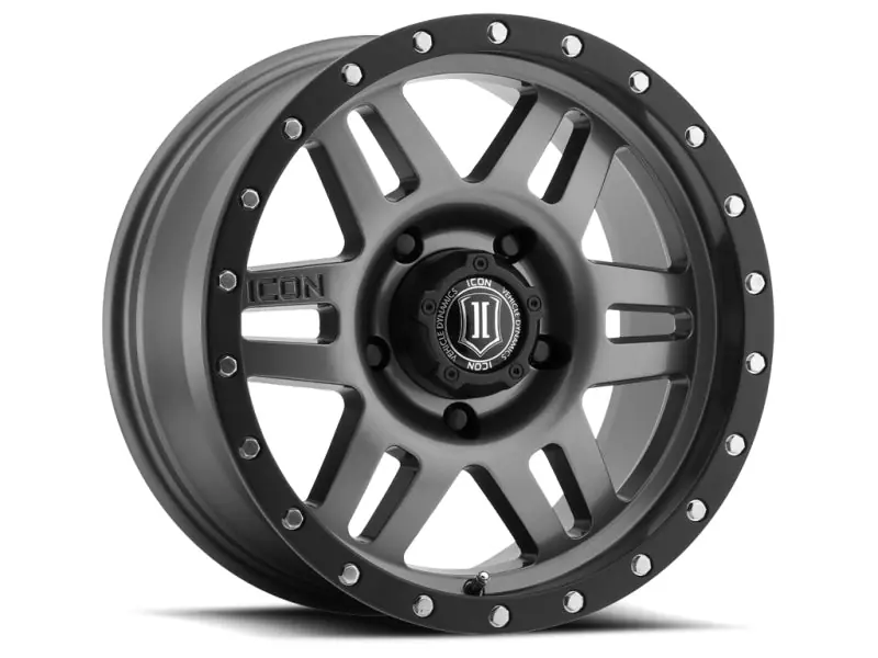 ICON Six Speed 17x8.5 6x135 6mm Offset 5in BS 94mm Bore Gun Metal Wheel Hassle-Free Returns