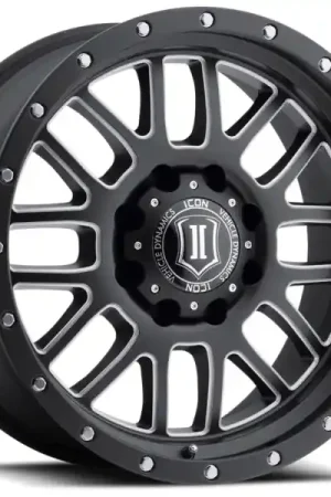 ICON Alpha 20x9 6x135 16mm Offset 5.625in BS 87.1mm Bore Satin Black/Milled Windows Wheel Exclusive Offer