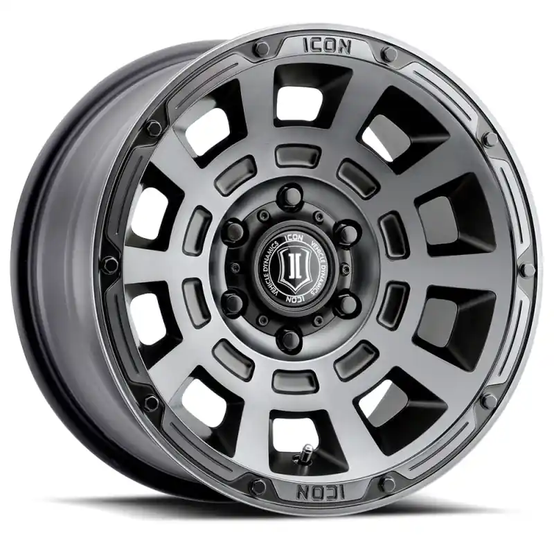 Express Delivery ICON Thrust 17x8.5 5x4.5 0mm Offset 4.75in BS Smoked Satin Black Tint Wheel