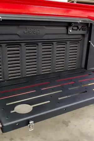 DV8 Jeep JL Tailgate Mounted Table (Trail Table) - Black Free Returns