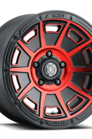 ICON Victory 17x8.5 6x120 0mm Offset 4.75in BS Satin Black w/Red Tint Wheel Buy Today