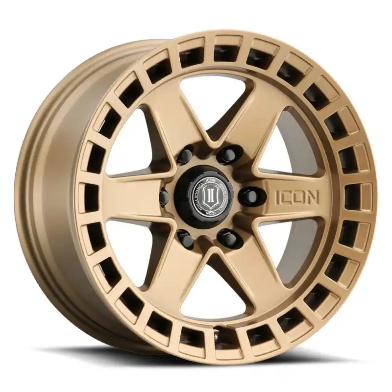 ICON Raider 17x8.5 6x120 0mm Offset 4.75in BS Satin Brass Wheel Modern