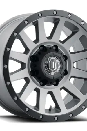 ICON Compression HD 18x9 8x6.5 12mm Offset 5.5in BS Titanium Wheel Budget