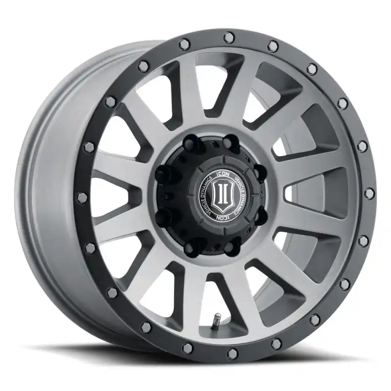 ICON Compression HD 18x9 8x6.5 12mm Offset 5.5in BS Titanium Wheel Budget