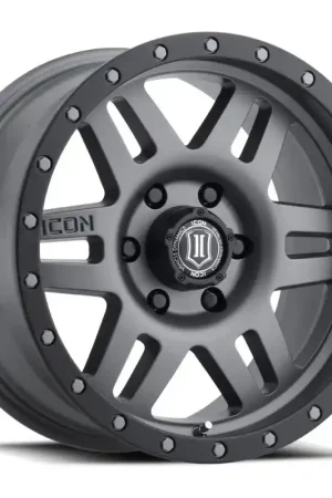 ICON Six Speed 17x8.5 6x5.5 25mm Offset 5.75in BS 108.1mm Bore Titanium Wheel Warranty Included