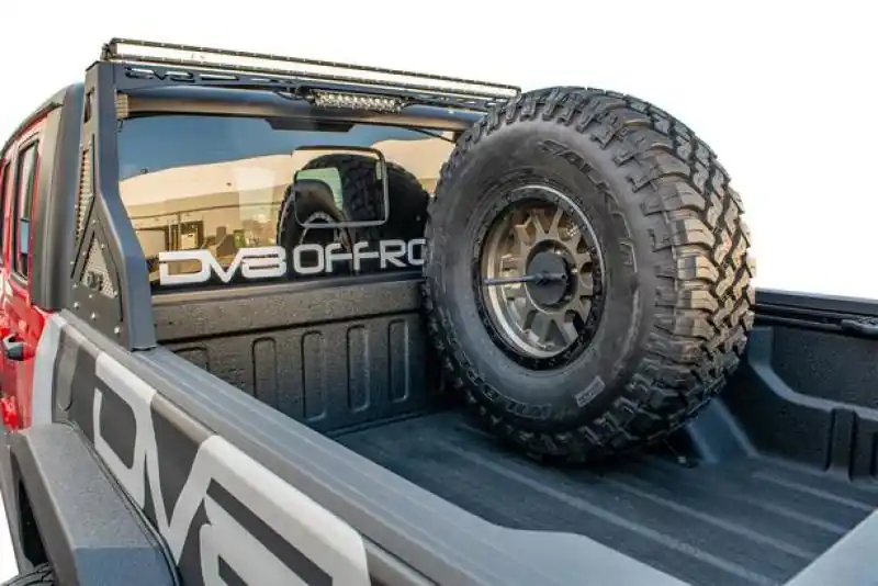 DV8 Offroad 2019+ Jeep Gladiator Universal Stand Up In-Bed Tire Carrier Today Only