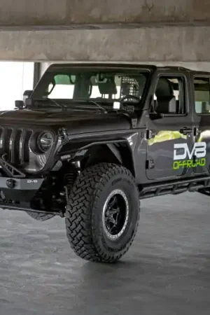 Money Back Guarantee DV8 Offroad 07-23 Jeep Wrangler/Gladiator JT/JK/JL FS-25 Stubby Front Bumper w/Plated Bull Bar