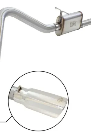aFe MACHForce XP Exhaust 3in-3.5in SS Single Side Ext CB w/ Polish Tip 99-04 Ford F-250 V8 5.4L/6.8L Cheap
