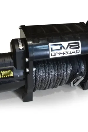 DV8 Offroad 12000 LB Winch w/ Synthetic Line & Wireless Remote - Black Budget