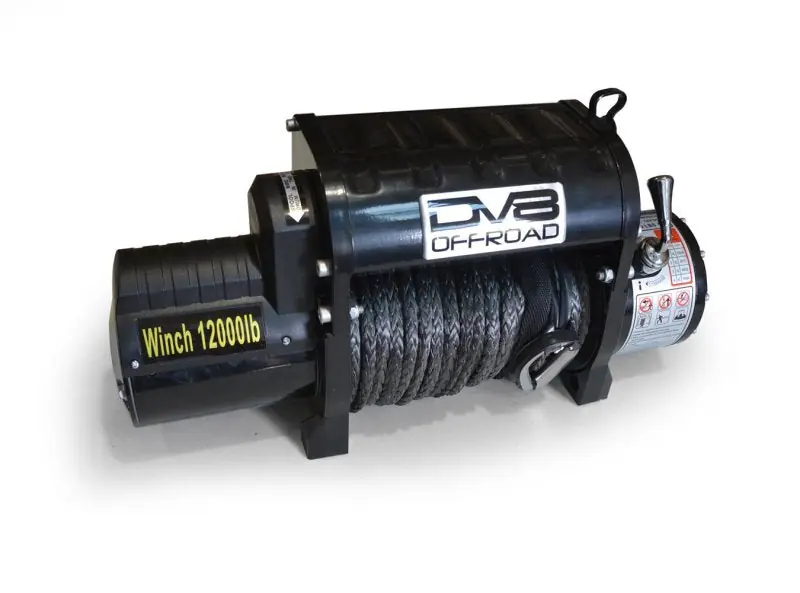 DV8 Offroad 12000 LB Winch w/ Synthetic Line & Wireless Remote - Black Budget