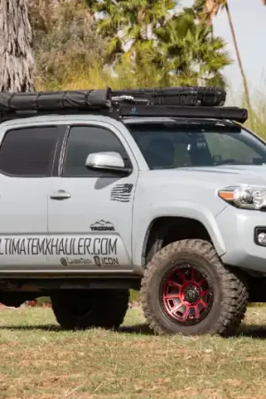 ICON Victory17x8.5 6x5.5 0mm Offset 4.75in BS Satin Black w/Red Tint Wheel Price Cut