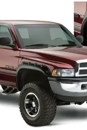 Genuine Bushwacker 94-01 Dodge Ram 1500 Fleetside Pocket Style Flares 4pc 78.0/96.0in Bed - Black