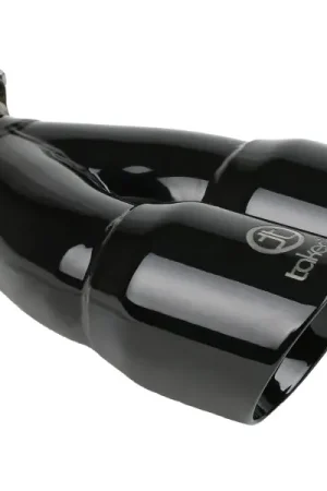 Final Sale aFe Takeda 2.5in 304 Stainless Steel Clamp-on Exhaust Tip 2.5in Inlet 3in Dual Outlet - Black