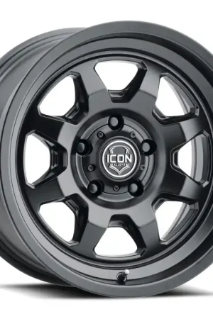 ICON Nuevo 17 X 8.5 6 X 5.5 0mm Offset 4.75in BS Satin Black Hassle-Free Returns