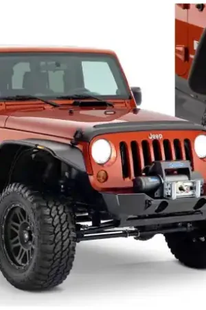 Popular Bushwacker 07-18 Jeep Wrangler Unlimited Flat Style Flares 4pc 4-Door Sport Utility Only - Black