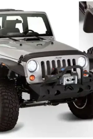 Holiday Sale Bushwacker 07-18 Jeep Wrangler Flat Style Flares 4pc Fits 2-Door Sport Utility Only - Black