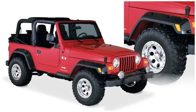 Bushwacker 97-06 Jeep TJ Pocket Style Flares 4pc - Black Flash Sale