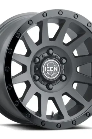 ICON Compression 18x9 6x5.5 0mm Offset 5in BS 106.1mm Bore Double Black Wheel Professional Grade