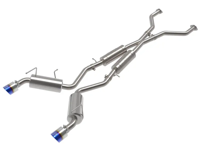 Discount aFe Takeda 09-20 Nissan 370z 2-1/2 IN 304 Stainless Steel Cat-Back Exhaust System w/ Blue Flame Tip