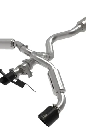 aFe 23-24 Toyota GR Corolla L3 1.6L (t) Gemini XV 3in to 2-1/2in Cat Back Exhaust w/ Black Tips Next Day Delivery