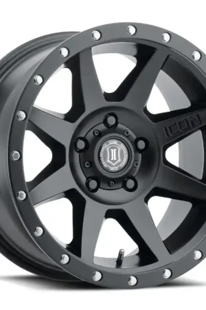 ICON Rebound 17x8.5 5x4.5 0mm Offset 4.75in BS 71.5mm Bore Satin Black Wheel Time-Limited