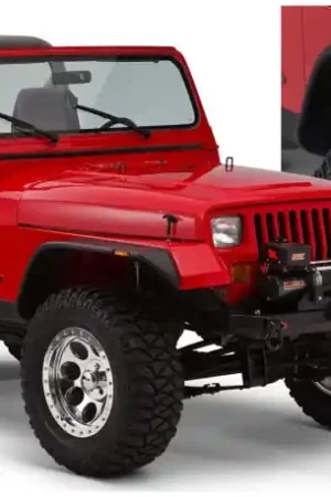 Bushwacker 87-95 Jeep Wrangler Flat Style Flares 4pc Excludes Renegade - Black Viral