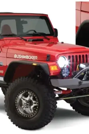 Bushwacker 97-06 Jeep Wrangler Flat Style Flares 4pc - Black Free Returns