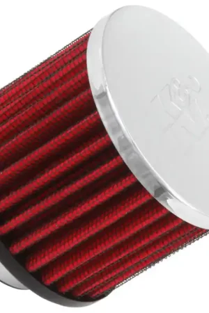 Free Returns K&N 1.5in Flange ID x 3in OD x 2.5in H Chrome Finish Rubber Base Crankcase Vent Filter