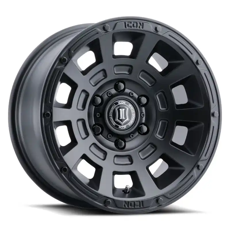 New Release ICON Thrust 17x8.5 6x135 6mm Offset 5in BS Satin Black Wheel
