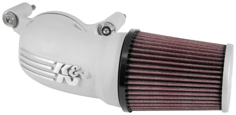 K&N 01-17 Harley-Davidson Softail / Dyna FI Performance Air Intake System Silver Worldwide Shipping