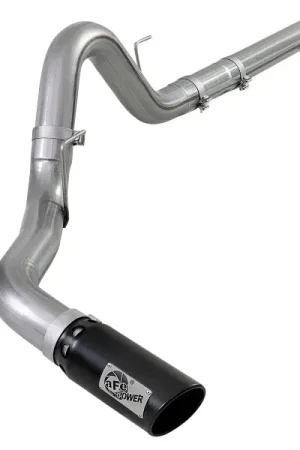 aFe Large Bore-HD 4in 409 SS DPF-Back Exh 18-19 Ford F-150 V6-3.0L (td) w/ Black Tip Markdown