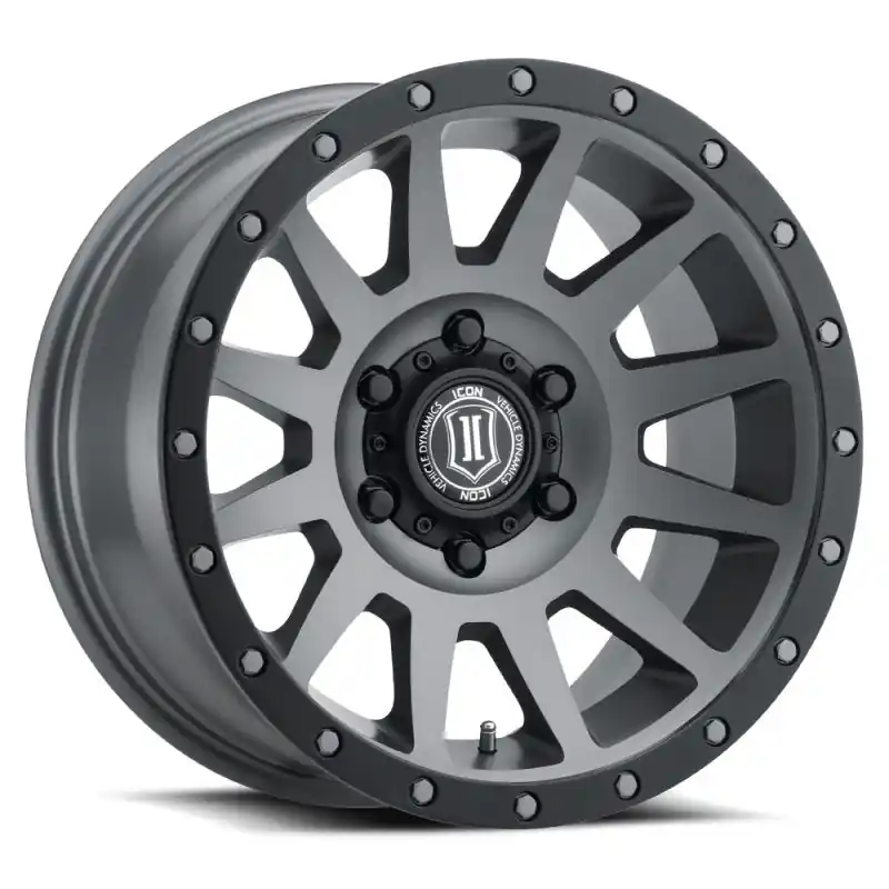 ICON Compression 17x8.5 6x5.5 0mm Offset 4.75in BS 106.1mm Bore Titanium Wheel Free Returns
