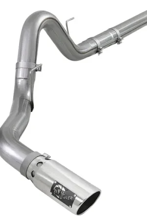 Next Day Delivery aFe Large Bore-HD 4in 409 SS DPF-Back Exh 18-19 Ford F-150 V6-3.0L (td) w/ Polished Tip
