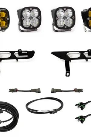 Baja Designs 2021+ Ford F150 Fog Pocket Kit SAE Amber Squadron Pro DC Clearance