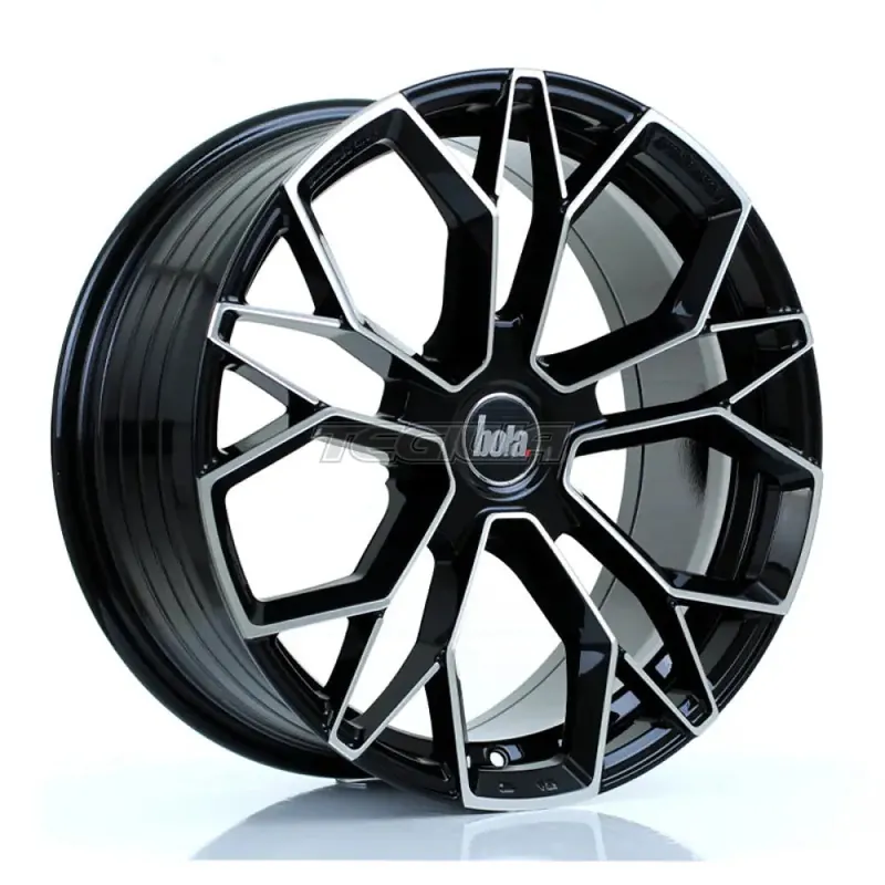 BOLA FLF Alloy Wheel 18x8 5x98 ET40 To 50 72.6mm CB Gloss Black Polish Special Discount