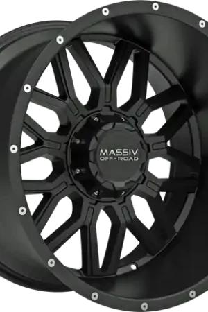 MASSIV OFF-ROAD OR1 6X135/6X139.7 20x10 -24 SATIN BLACK W/ MILLED RIVETS Exclusive Offer