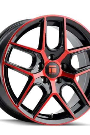 TOUREN TR79 3279 5x108 17x8 +35 GLOSS BLACK MACHINED WITH RED Trusted Brand
