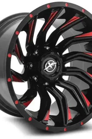 XF Off-Road XF-224 6x135/6x139.7 20x9 +0 Gloss Black & Red Milled Mega Sale