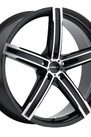 Luxury Vision Street-Designs 469 Boost 5x112 16x7+38 Gloss Black Machined Face