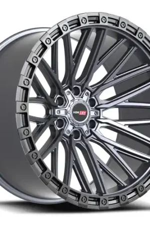 New Release Vortek VRT-608 6x135/6x139.7 20x10 -12 Matte Titanium With Black Bead Ring