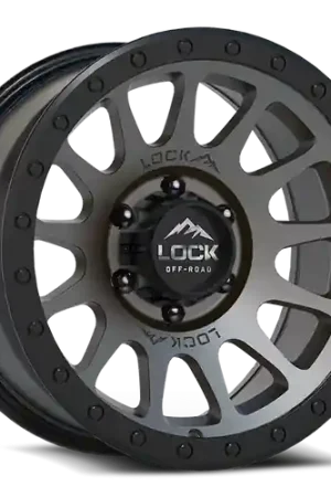 LOCK OFFROAD YOSEMITE 6x135 20x10 -18 Matte Grey W Matte Black Ring Modern