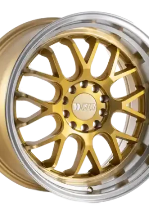 F1R F21 5x100/5x114.3 17x8.5 +35 Machine Gold/Polish Lip v2 Shop Now