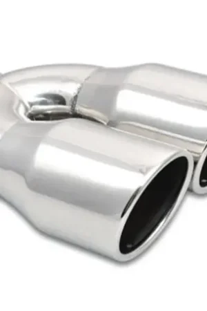 Vibrant 2.5in ID Dual 3.5in OD Round SS Exhaust Tip (Single Wall Angle — PMD Premier Motoring Development Seasonal Sale