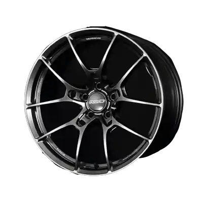 New Release Volk Racing G025 5x114.3 18x8.0+35 Shining Black Metal / Rim Edge DC