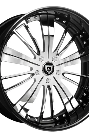 19" Lexani Forged Wheels LF-708 Chrome Face with Black Lip Rims Handmade