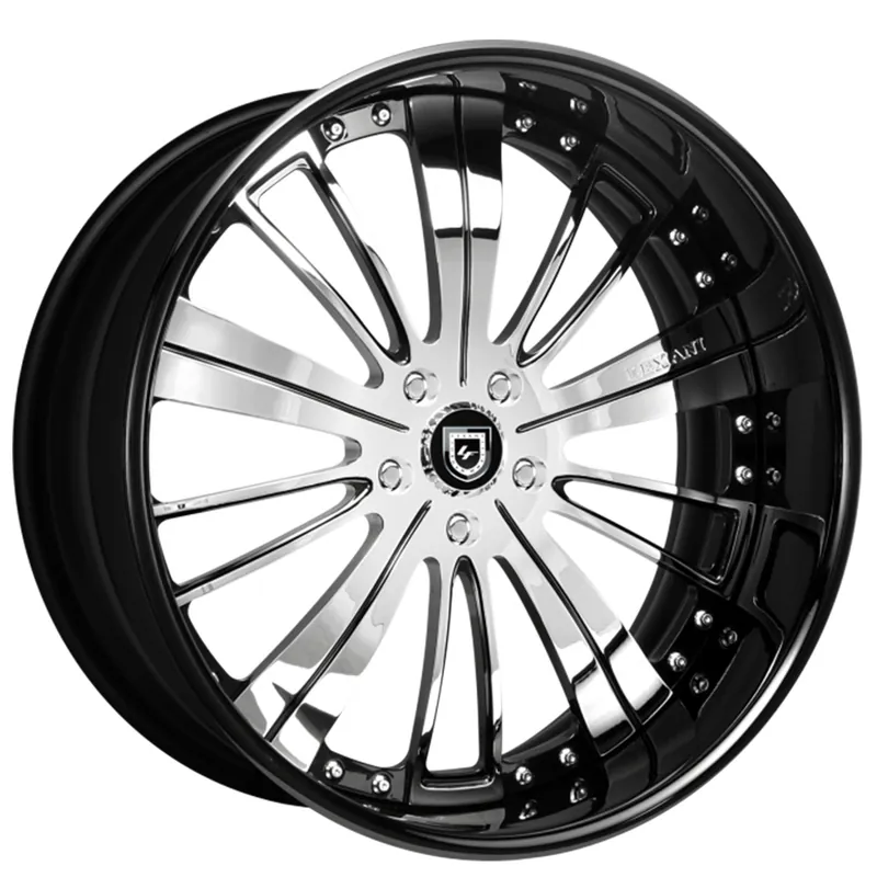 19" Lexani Forged Wheels LF-708 Chrome Face with Black Lip Rims Handmade