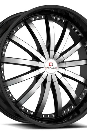 Get Yours 22" Cavallo Wheels CLV-53 Gloss Black Machined Rims