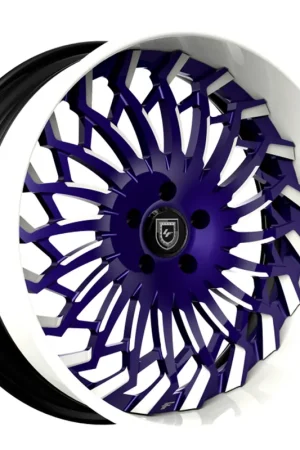 Clearance 19" Lexani Forged Wheels LF-743 Spartacus Dark Purple with White Accents and Lip Rims